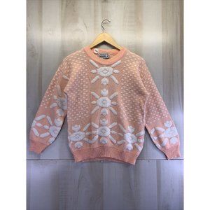Vintage 1980-90s No Way Wens Size M Peach Knit Sweater Made in USA-7056